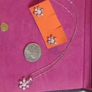 New Italy Stamped Floral Necklace/Earrings Set